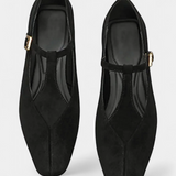 Elly Tacones Bajos con Tira y Hebilla