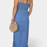 Kailani Vestido Maxi con Volantes y Nudo Frontal