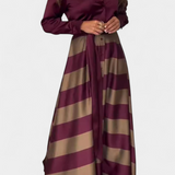 Nessia Vestido Camisero Largo a Rayas con Cinturón