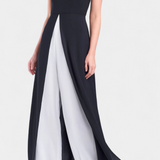 Alicia Conjunto Bicolor Elegante sin Mangas con Pantalones Anchos