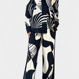 Basilisa Conjunto de Pierna Ancha con Estampado de Grafiti