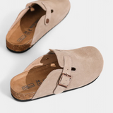 Aubree Zuecos Unisex de Gamuza con Hebilla Ajustable