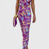 Julissa Vestido Maxi de Noche con Hombros Inclinados