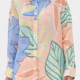 Lumina Conjunto Tropical con Camisa Holgada y Shorts de Cintura Alta