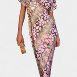 Triana Vestido con Estampado Abstracto y Escote en V