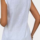 Loren Conjunto de Lino Sin Mangas de Estilo Relajado