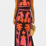 Sloan Conjunto de Top y Falda Recortada Coconut Palm