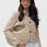 Lila Bolso Mediano Woven con Detalle de Nudo