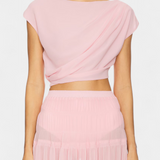 Nalia Falda de Chifón con Cintura Elástica y Capas Vaporosas