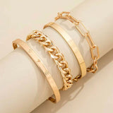 Conjunto de Pulseras Élan Mercer en Oro Blanco Brillante