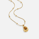 Collar Sofisticado de Oro con Piedra Ojo de Tigre